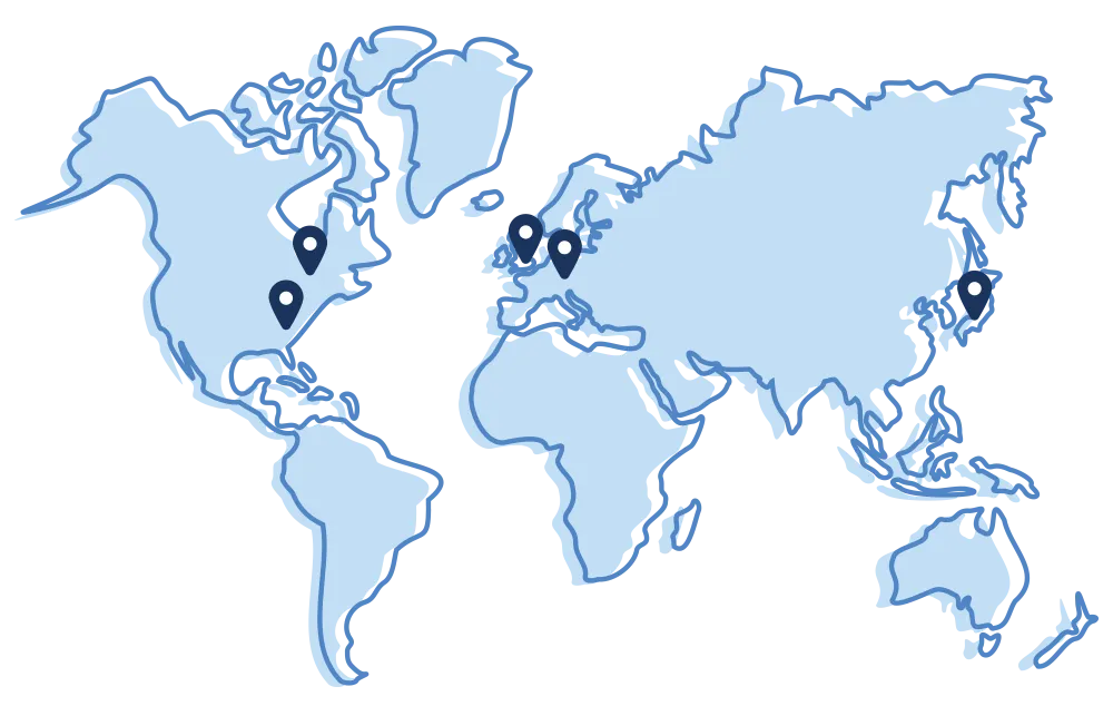 World map of office locations